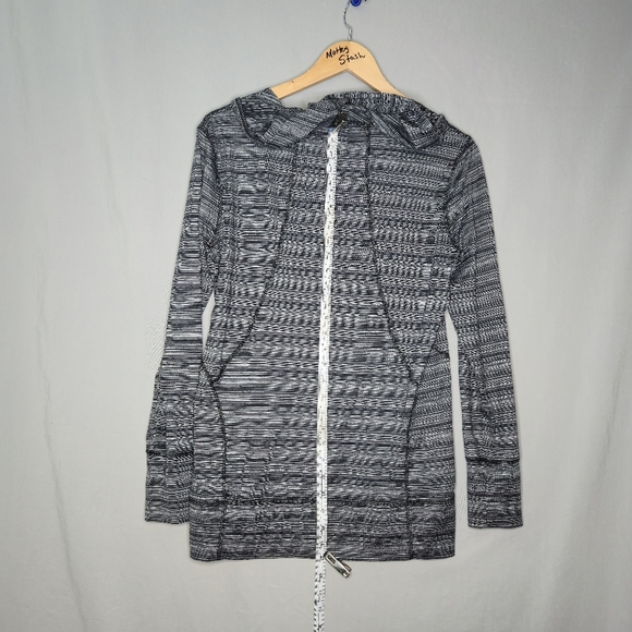 Champion Ladies Gray Striped Long Sleeve Hoodie Size S - Picture 2 of 8